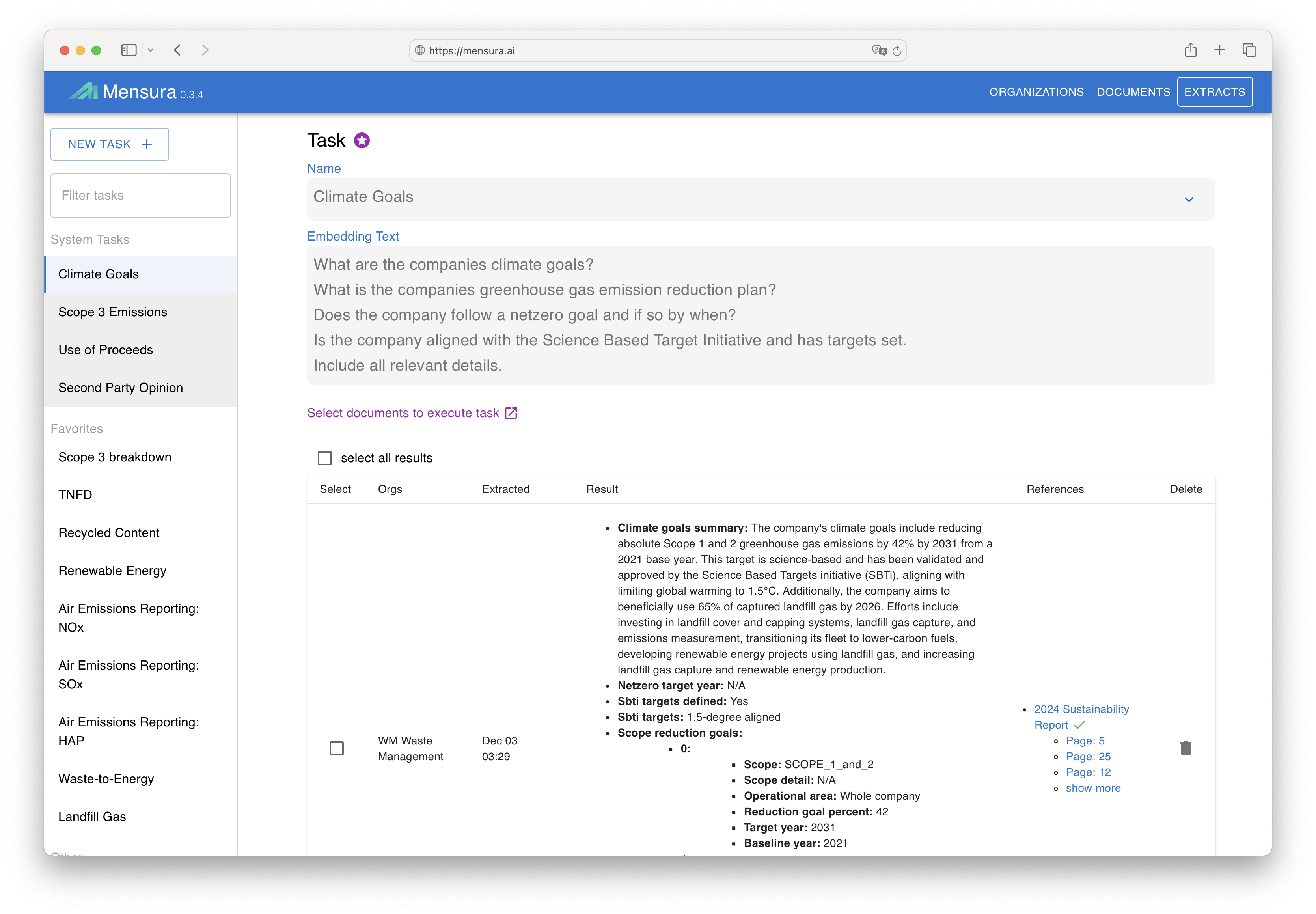 Mensura AI - Structured Extracts